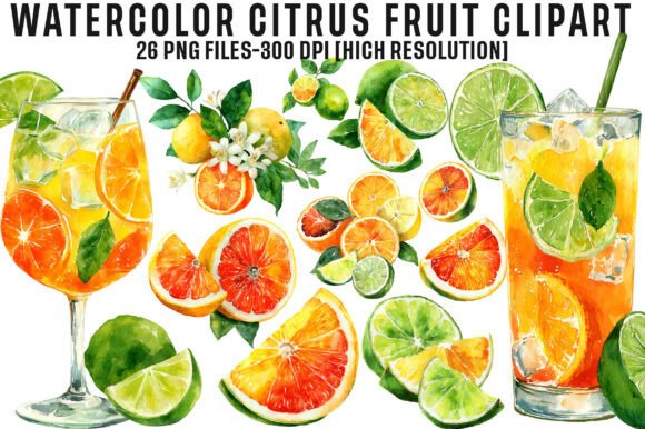 Download Watercolor Citrus Fruit Clipart - Art Collection