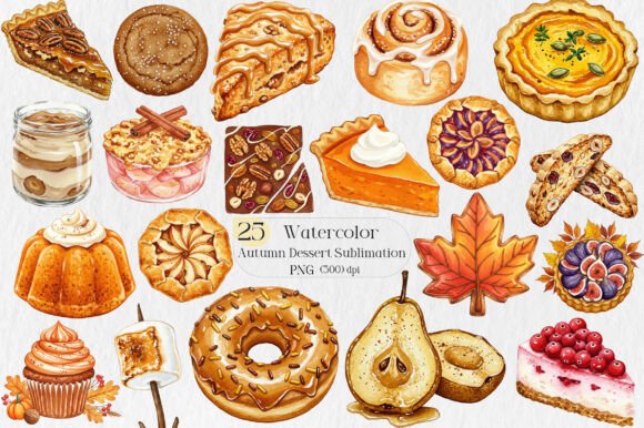 Download Autumn Dessert Sublimation Clipart - Art Collection