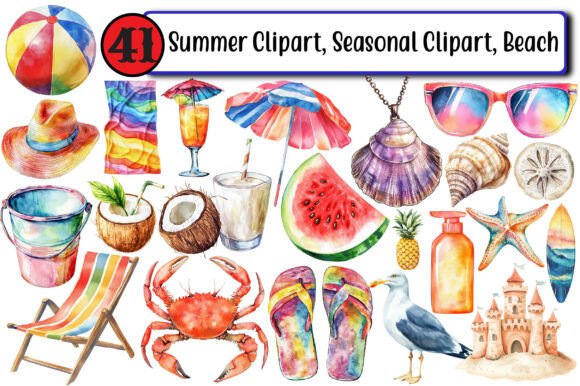 Download Summer Clipart, Seasonal Clipart, Beach - Art Collection