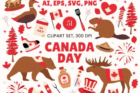 Download Canada Day Digital Clipart Set Graphics - Art Collection