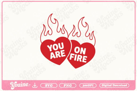 Download You Are on Fire Flaming Heart SVG PNG - Art Collection