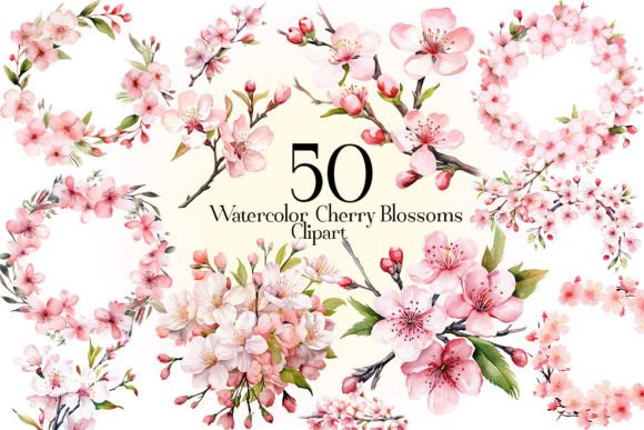 Download Watercolor Cherry Blossoms Clipart - Art Collection