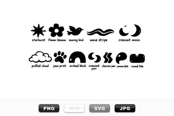 Download Whimsical Retro Shape Clipart Set - Art Collection