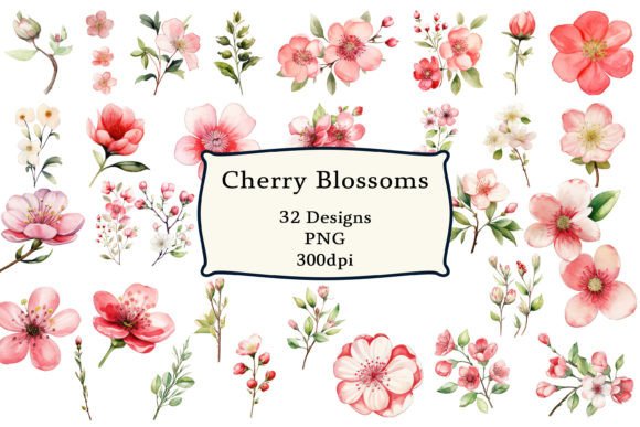 Download Cherry Blossoms Clipart Sublimation - Art Collection