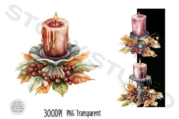 Download Cozy Autumn Candle Seasonal Clipart - Art Collection