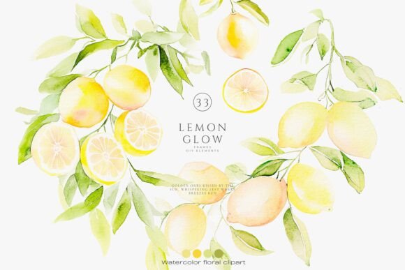 Download Lemon Clipart Citrus Watercolor Set - Art Collection