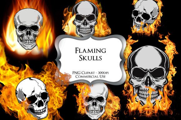 Download Flaming Skulls PNG Clipart Graphics - Art Collection