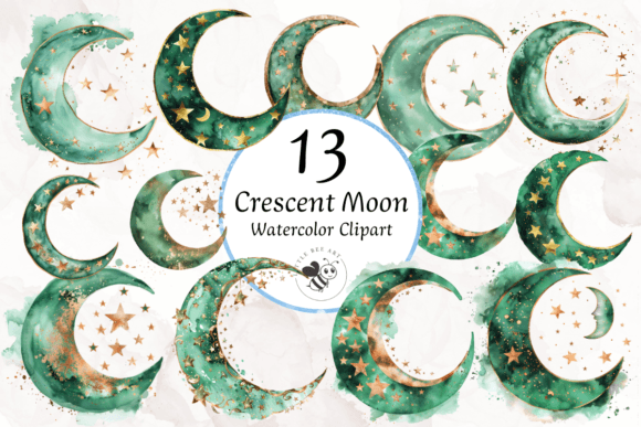 Download 13 Crescent Moon Watercolor Clipart PNG - Art Collection