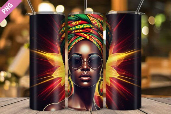 Download Afro Queen Fire Art Tumbler Wrap - Art Collection