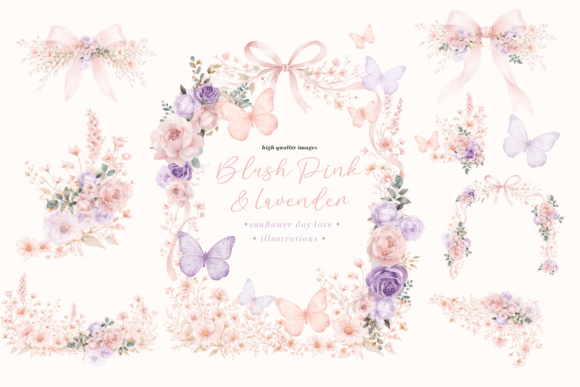 Download Blush Pink &amp; Purple Wildflowers Clipart - Art Collection