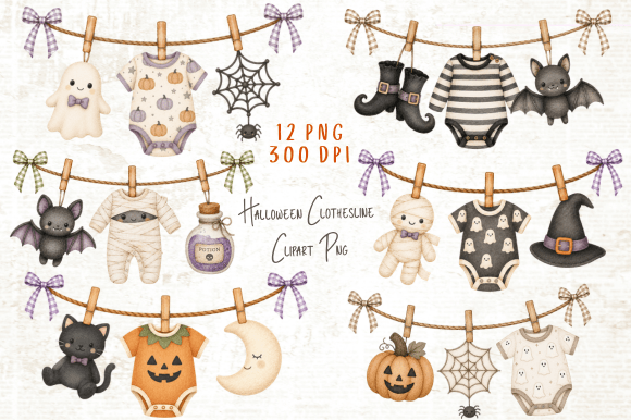 Download Halloween Clothesline Clipart PNG - Art Collection
