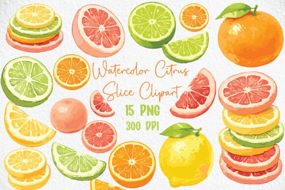 Download Watercolor Citrus Slice Clipart PNG - Art Collection
