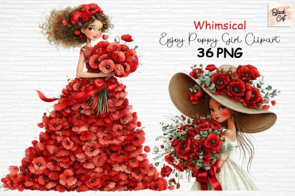 Download Whimsical Enjoy Poppy Girl Clipart PNG - Art Collection
