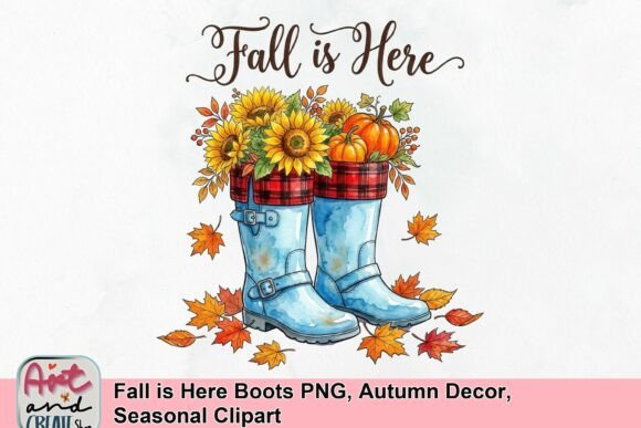 Download Fall is Here Boots PNG, Autumn Decor, Seasonal Clipart - Art Collection