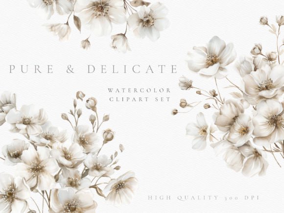 Download White Rustic Wedding Flower Clipart Set - Art Collection