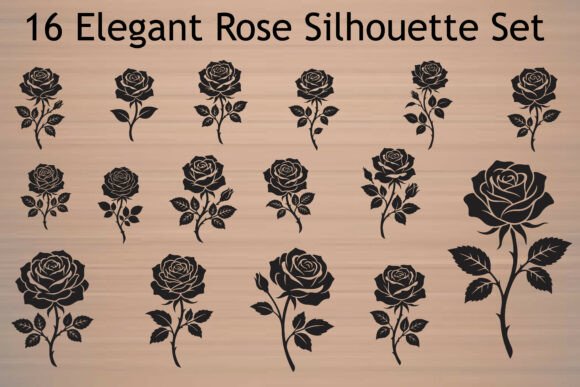Download 16 Premium Rose Silhouette SVG Bundle - Premium Collection