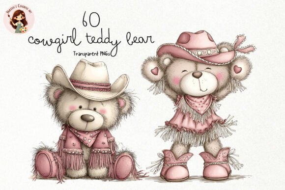 Download Cute Cowgirl Teddy Bear PNG Clipart - Art Collection