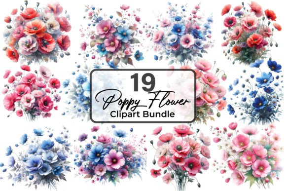 Download Watercolor Poppy Flowers Clipart Bundle - Art Collection