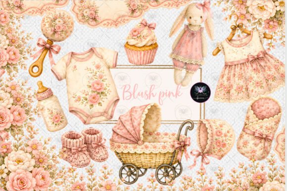 Download Blush Pink Floral Baby Clipart - Art Collection