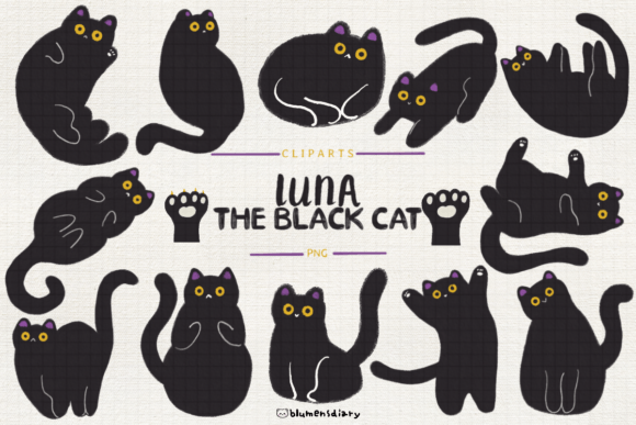 Download Luna the Black Cat Clipart - Art Collection
