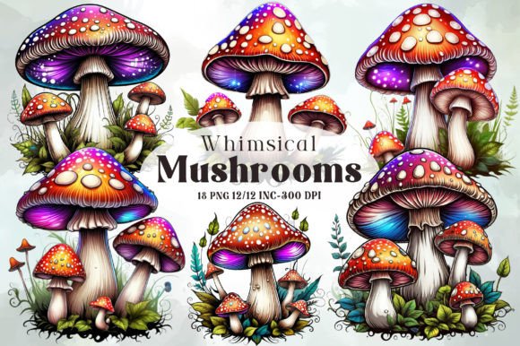 Download Whimsical Mushrooms Clipart - Art Collection
