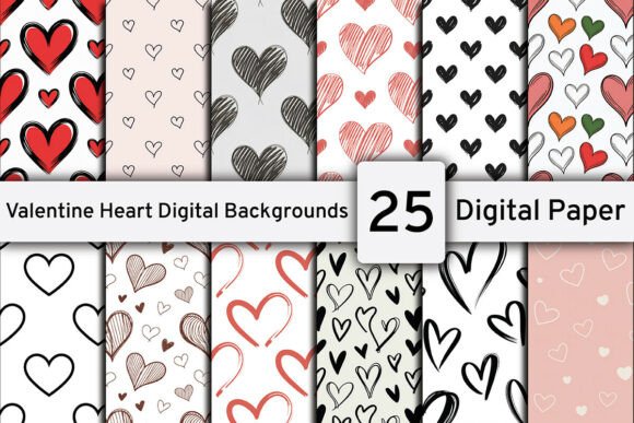 Download Valentine's Heart Digital Backgrounds - Art Collection