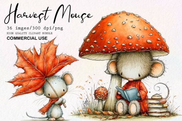 Download Cute Autumn Harvest Mouse PNG Clipart - Art Collection
