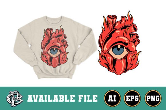Download Flaming Heart T-shirt Design - Art Collection
