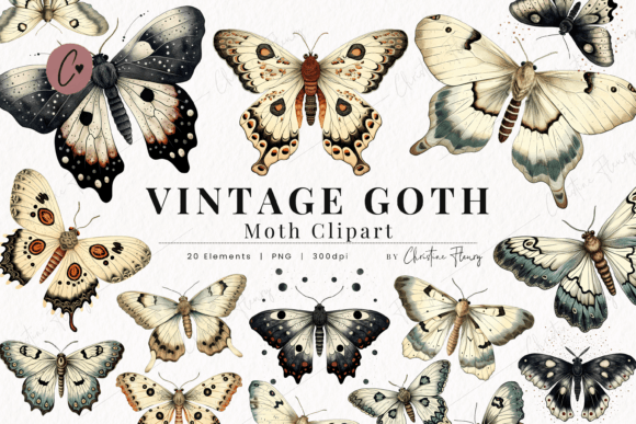 Download Vintage Goth Moth Clipart - Art Collection