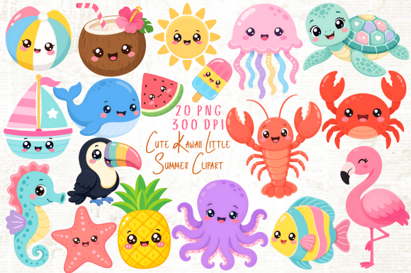 Download Cute Kawaii Little Summer Clipart PNG - Art Collection