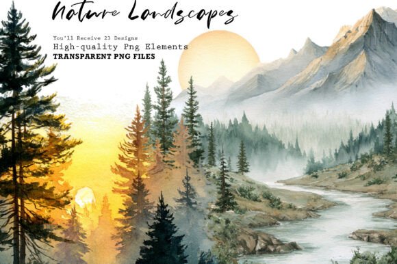 Download Watercolor Nature Landscapes PNG Clipart - Art Collection