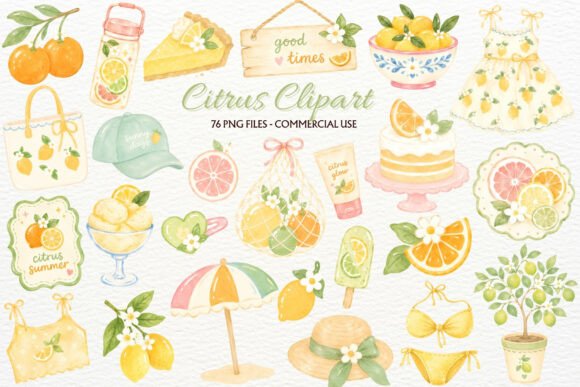 Download Citrus Clipart Coastal Summer PNG Print - Art Collection