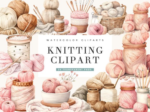 Download Watercolor Knitting Digital Clipart - Art Collection