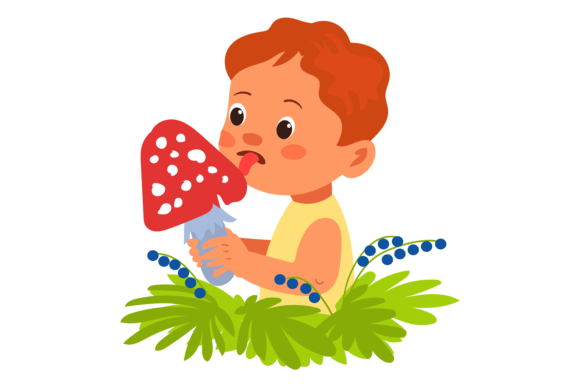 Download Kid Eat Toxic Mushroom. Child Food Poiso - Toxic Collection