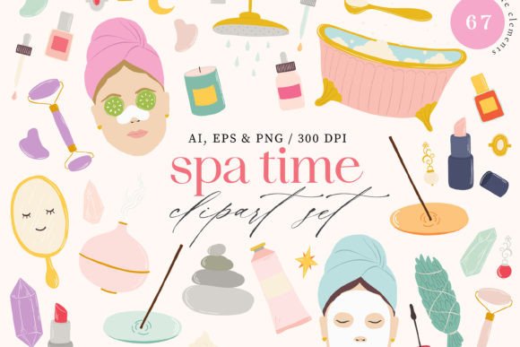 Download Spa Time Digital Clipart Set - Art Collection
